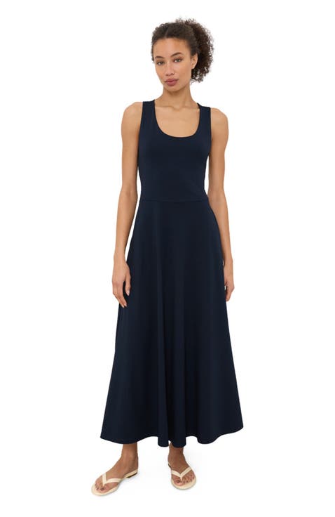 Fit & Flare Open Back Maxi Dress Made With Organic Cotton