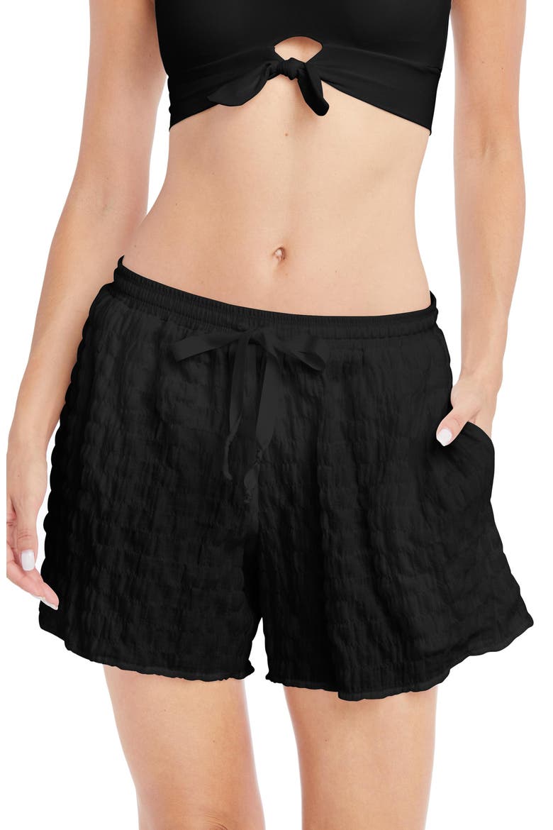 Fiona Cover-Up Shorts, Main, color, BLACK