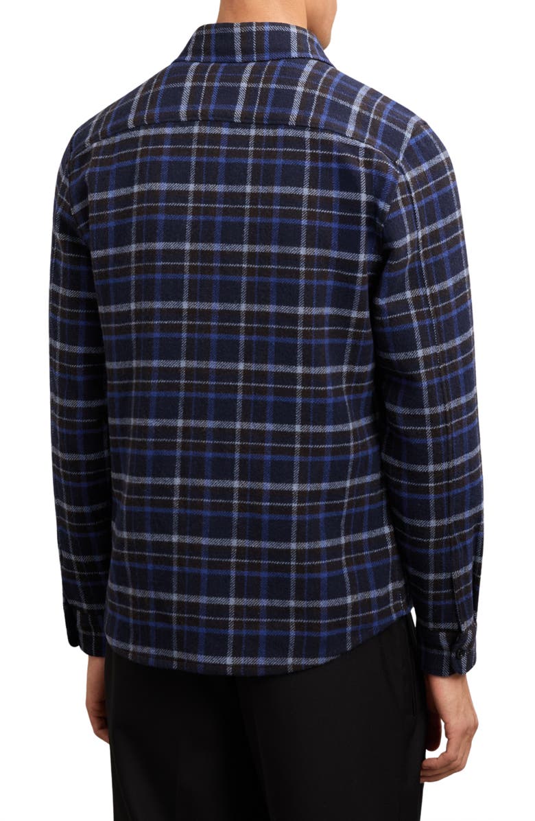 Reiss Sam Plaid Button-Up Shirt, Alternate, color, Navy