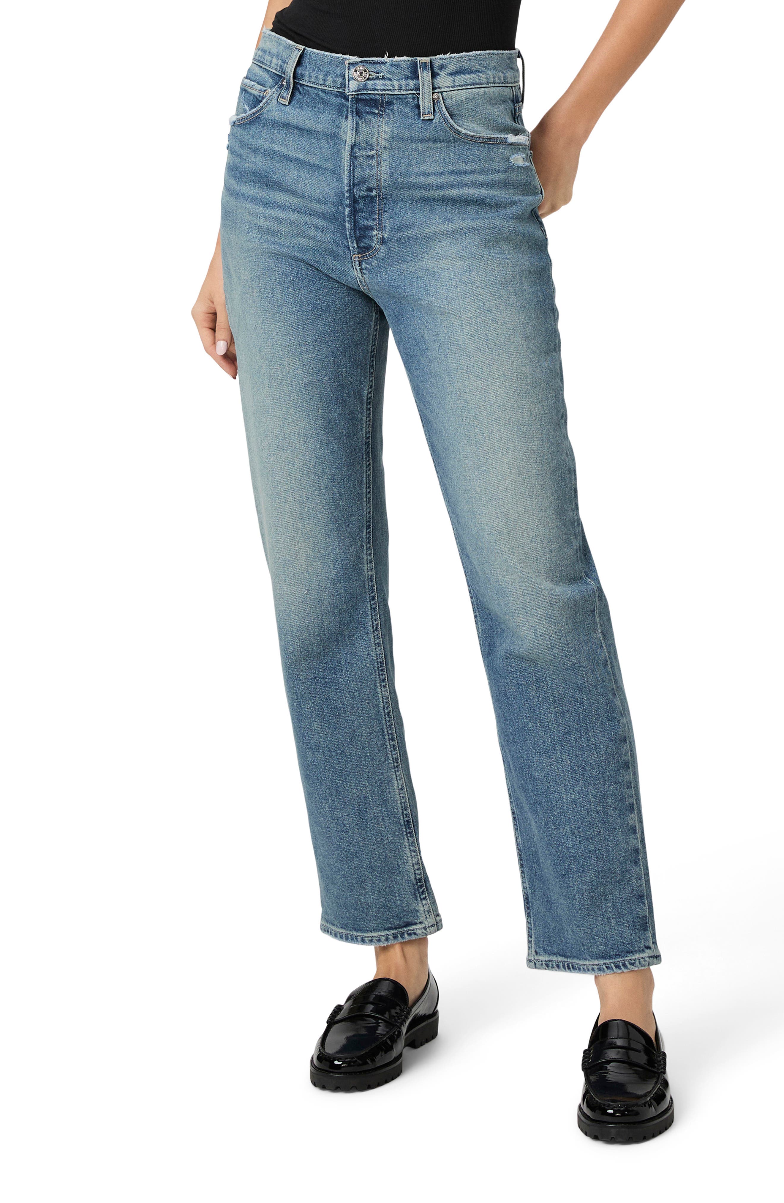 PAIGE Sawyer High Waist Straight Leg Jeans