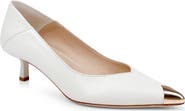 L'AGENCE Garlan Pointed Cap Toe Kitten Heel Pump