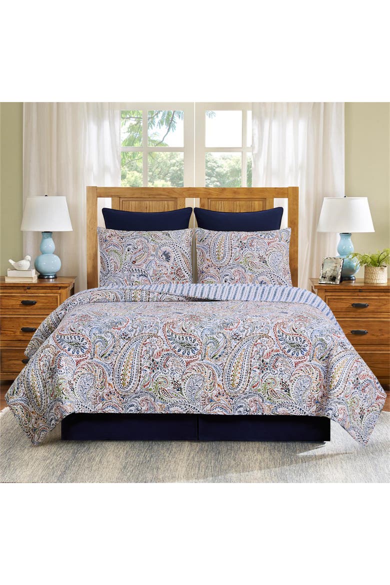 Payton Paisley Quilt Set Bedding Collection, Alternate, color, Blue