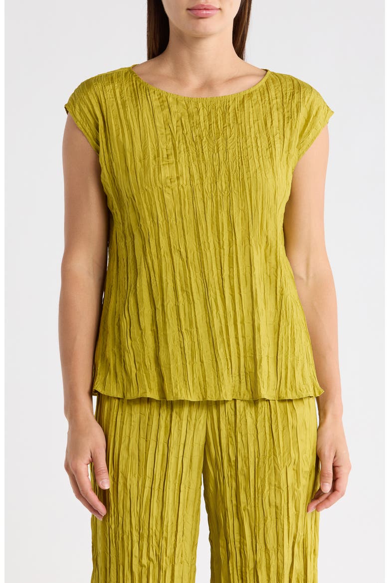 Crinkle Silk Top, Main, color, GOLDEN PEAR