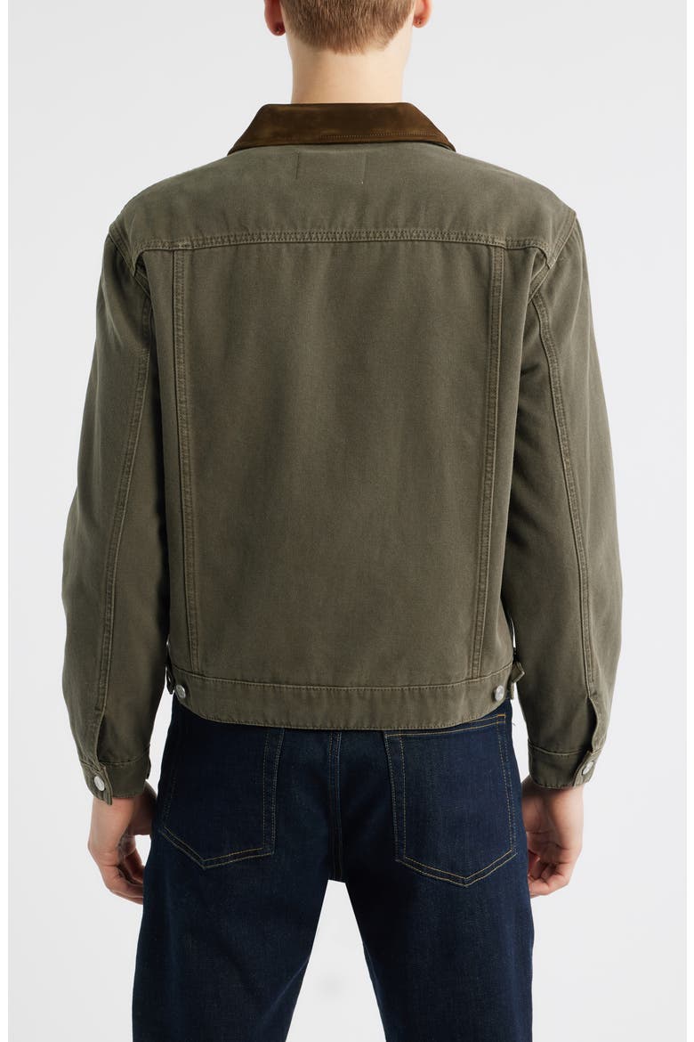 Cotton Canvas Trucker Jacket, Alternate, color, ANTIQUE DARK OLIVE