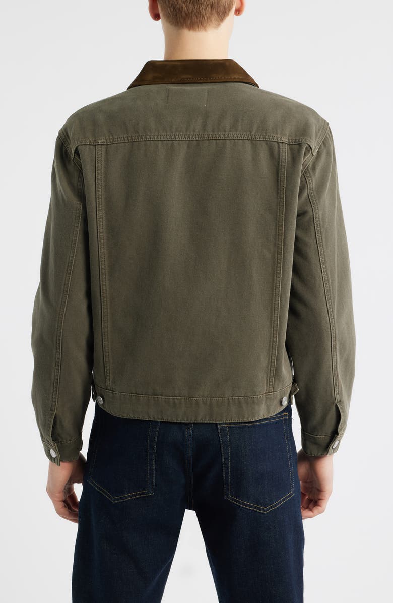 FRAME Cotton Canvas Trucker Jacket, Alternate, color, Antique Dark Olive