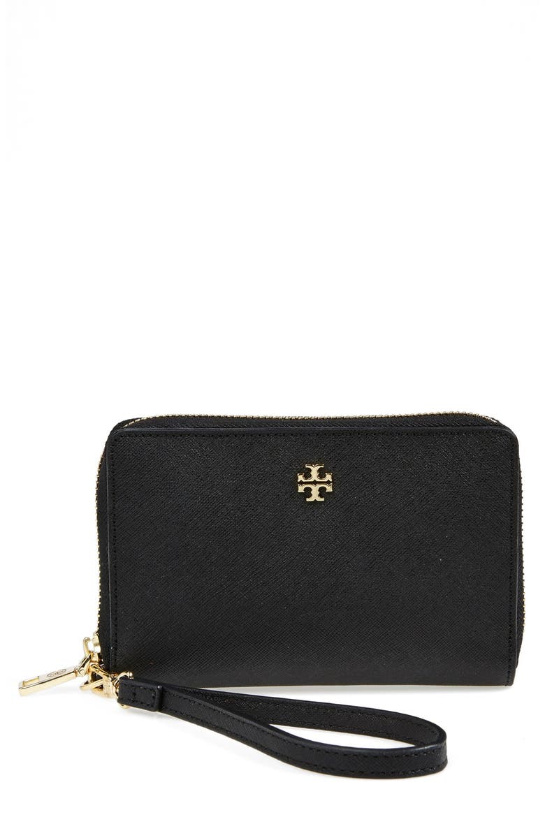 'York' Smartphone Wristlet, Main, color, BLACK