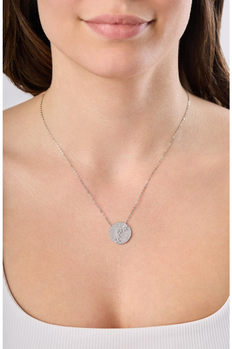 Mika Diamond Pavé Medallion Necklace (Online Trunk Show), Alternate, color, 18K WHITE GOLD/ DIAMOND