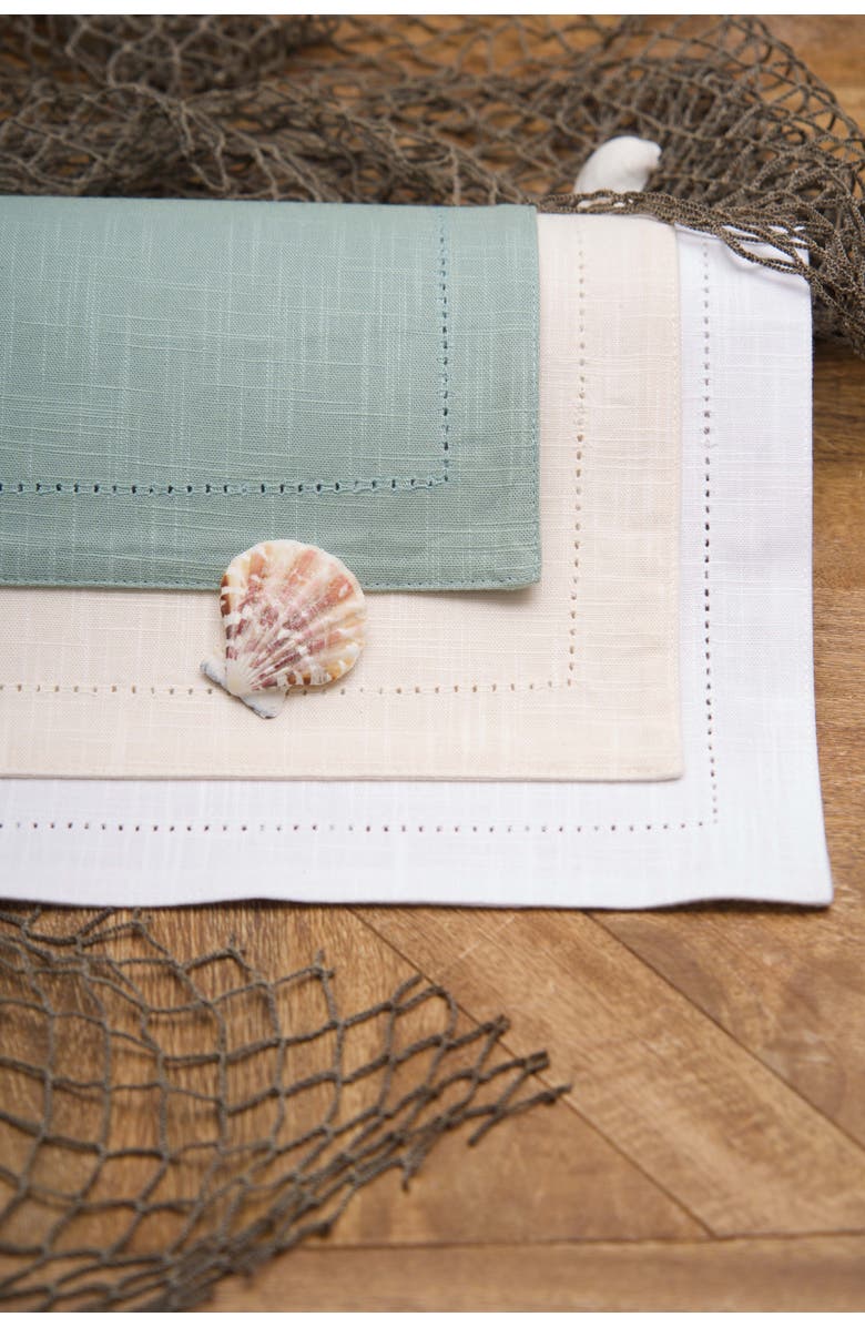 C&F Home Hemstitch Solid Natural 100% Cotton Cloth Table Runner 14" x 72", Alternate, color, Beige