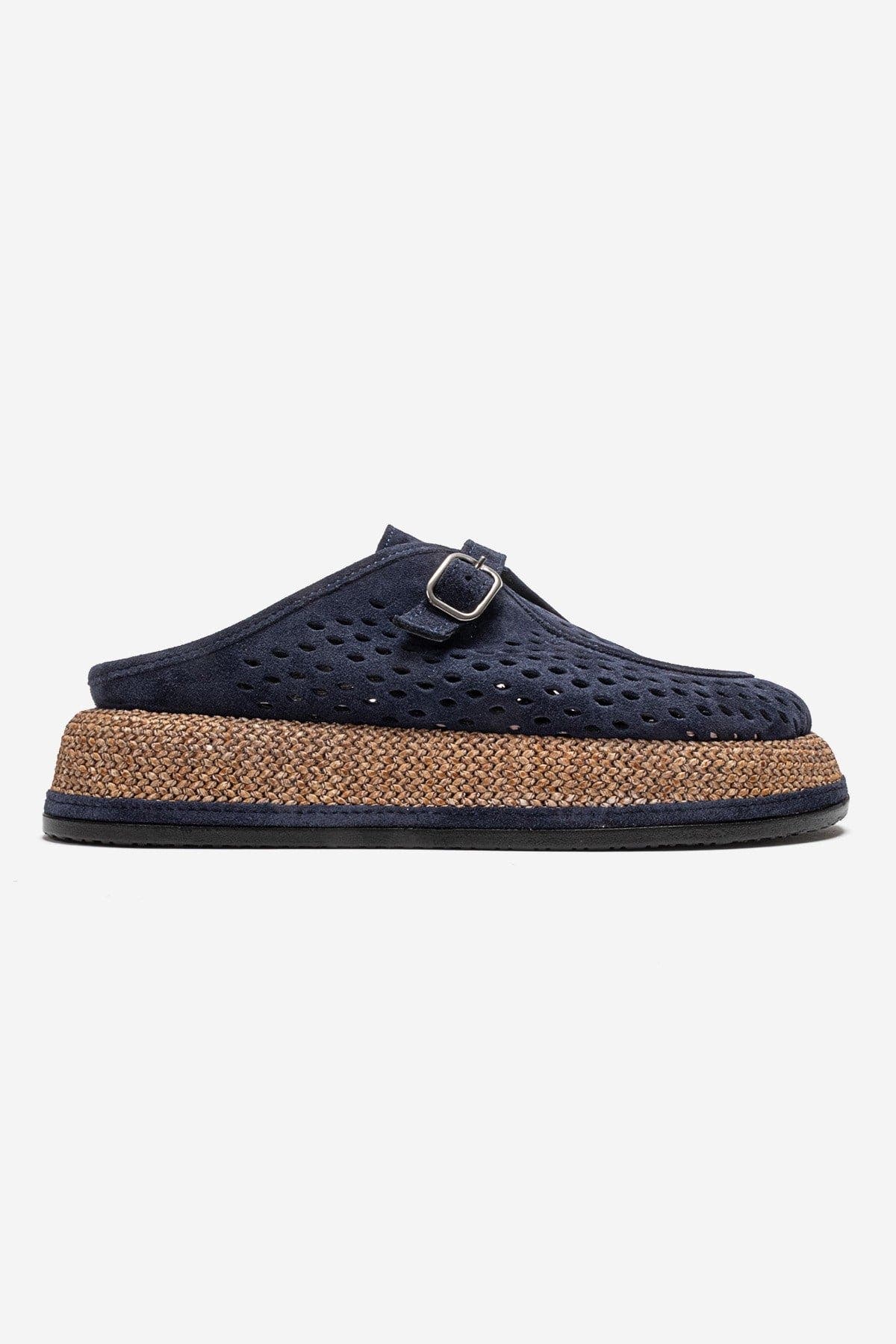 Vone Leather Mule, Alternate, color, Navy Suede