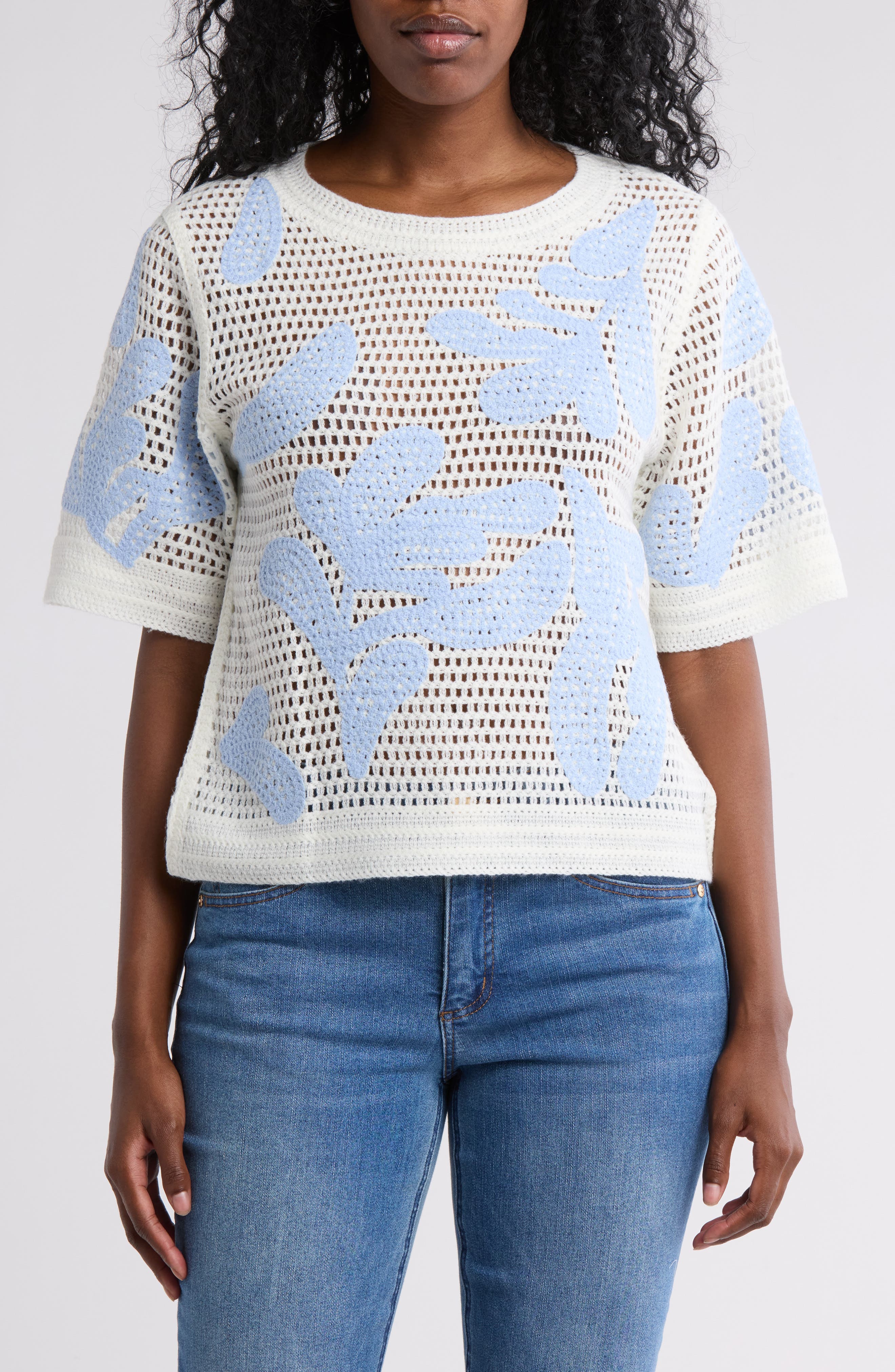 Gemma + Jane Embroidered Short Sleeve Sweater