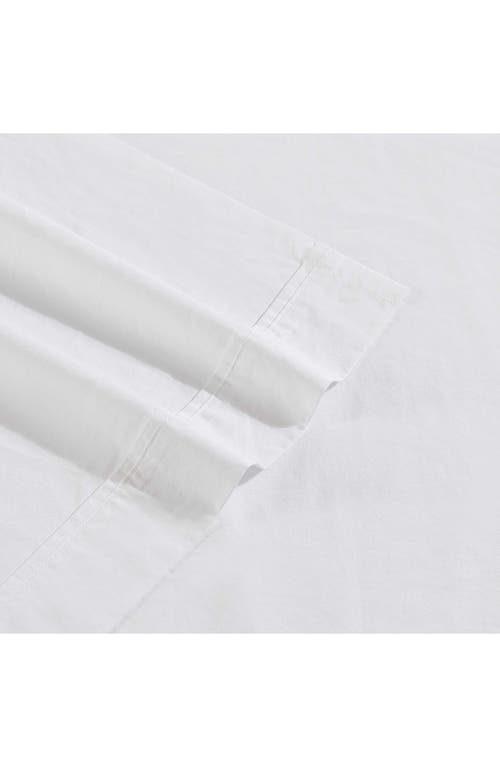 Calvin Klein 200 Thread Count Cotton Percale Twin Sheet Set In White