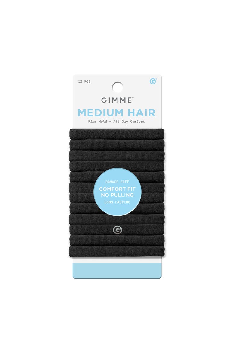 Any Fit Hair Bands, Damage Free Hair Ties Made with Seamless Microfiber Elastics, Main, color, Black