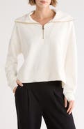 NYDJ Ribbed Scuba Half Zip Sweatshirt