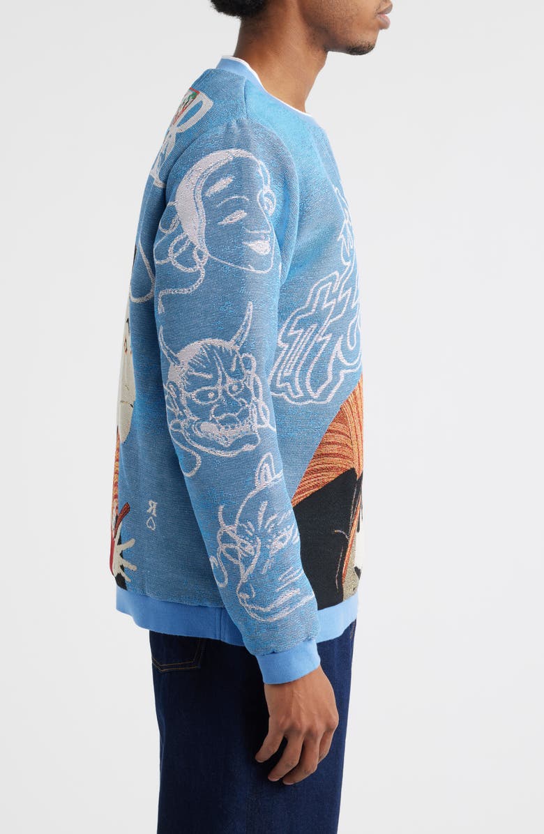 VERYRARE Yokai/Kabuki Jacquard Sweatshirt, Alternate, color, Blue