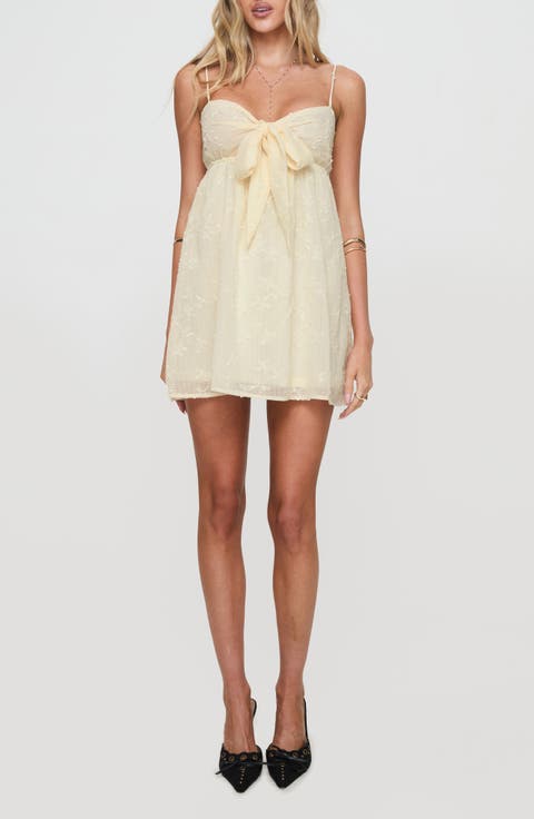 Granno Tie Front Babydoll Minidress