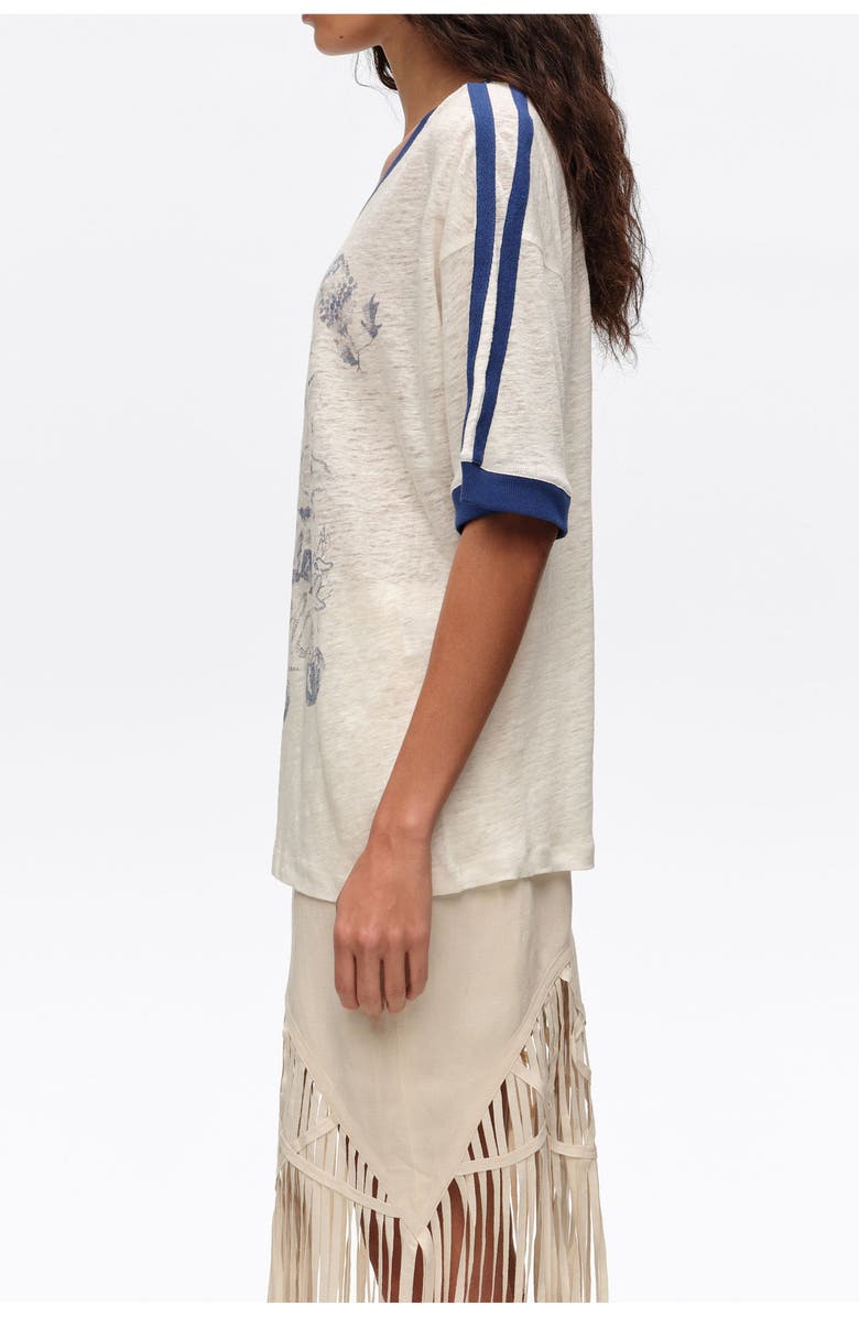 Bimba y Lola Linen Fruit Logo T-Shirt, Alternate, color, Ivory