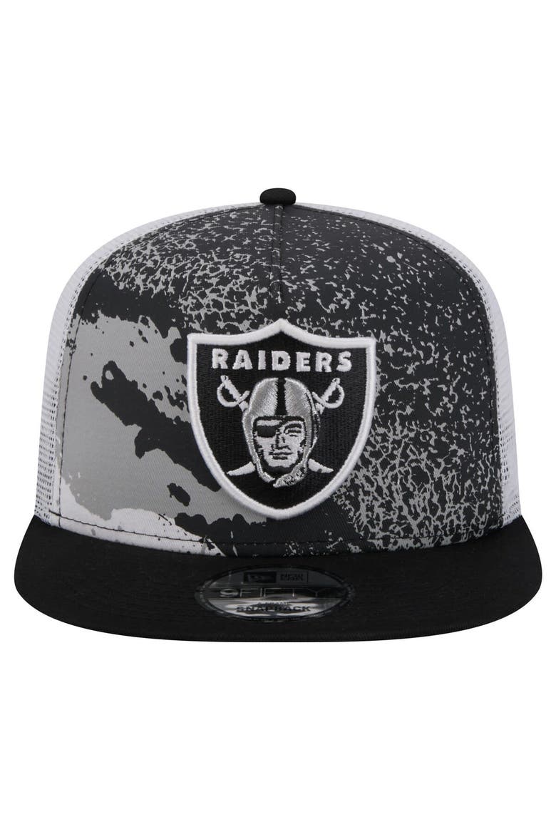 Men's New Era  Black Las Vegas Raiders Court Sport 9FIFTY Snapback Hat, Alternate, color, Black