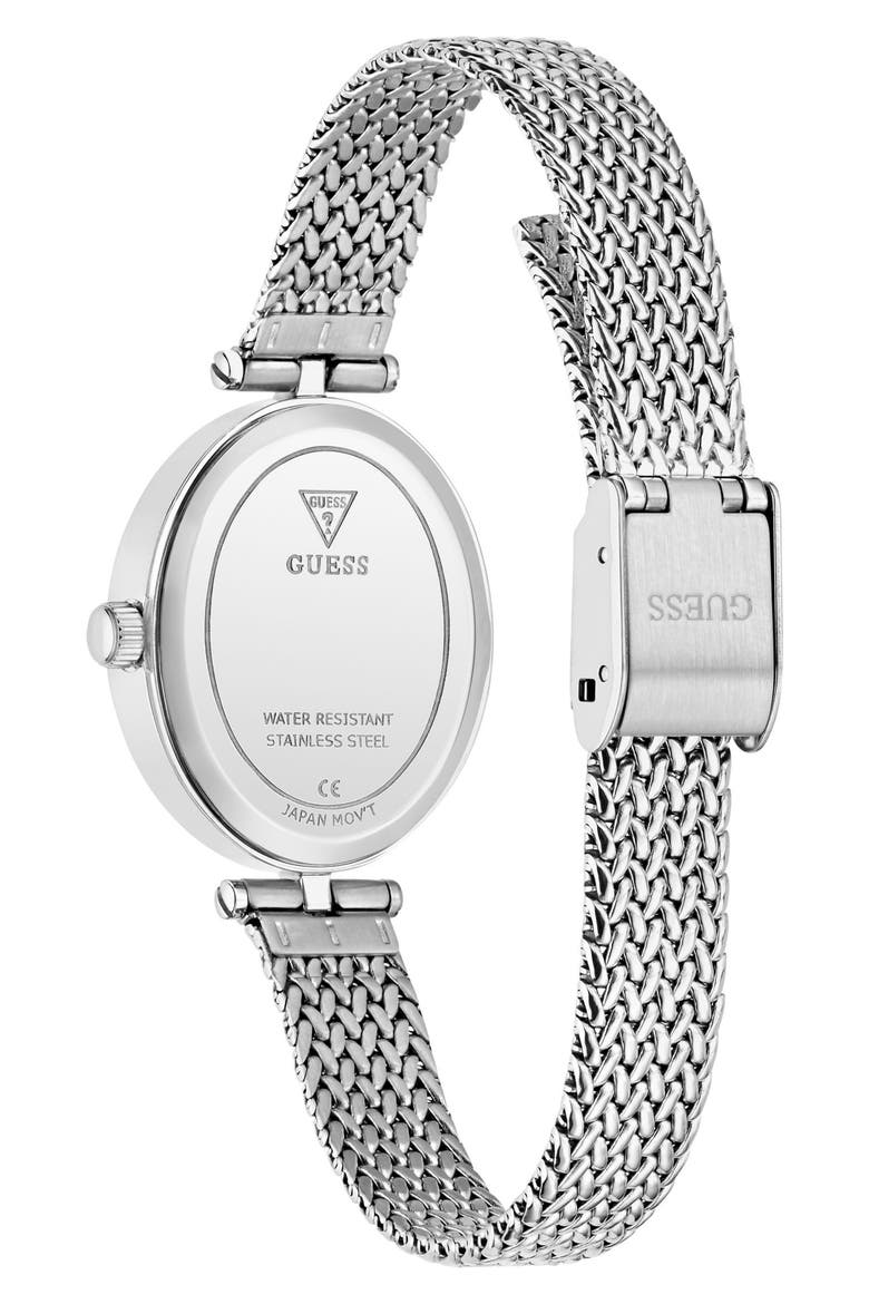 Ruby Oval Mesh Strap Watch, 24mm, Alternate, color, SILVER TONE