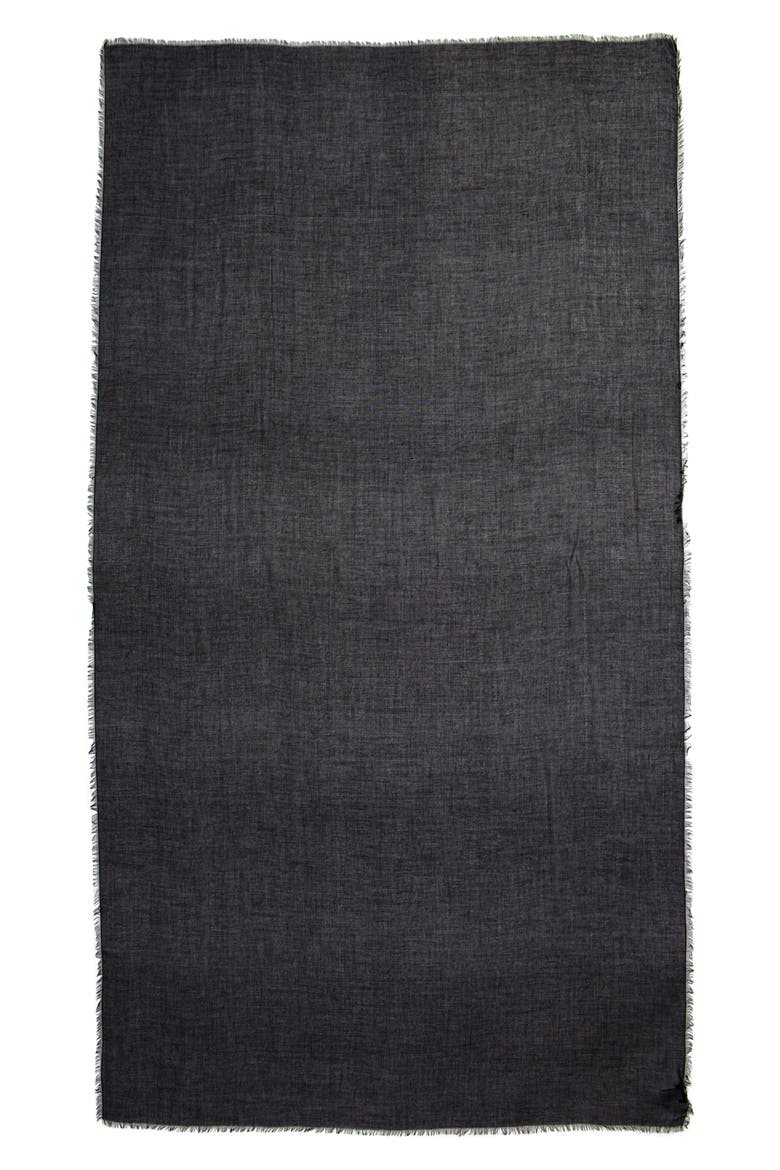 Modal & Silk Scarf, Alternate, color, BLACK