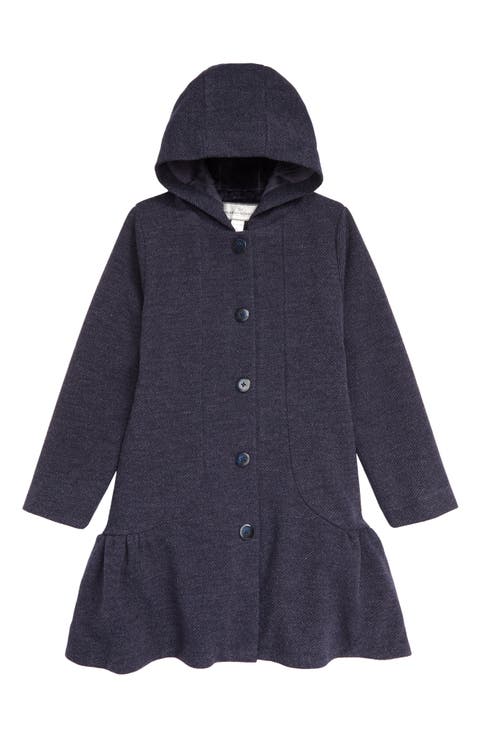 Hooded Twill Swing Coat (Big Girl)