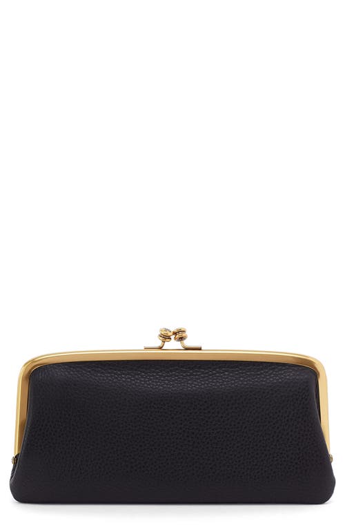 Hobo Large Cora Leather Frame Wallet In Black