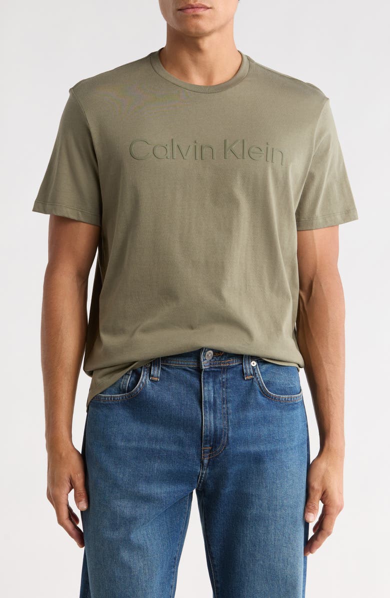 Calvin Klein Standard Logo Cotton Crewneck T-Shirt, Main, color, Dusty Olive