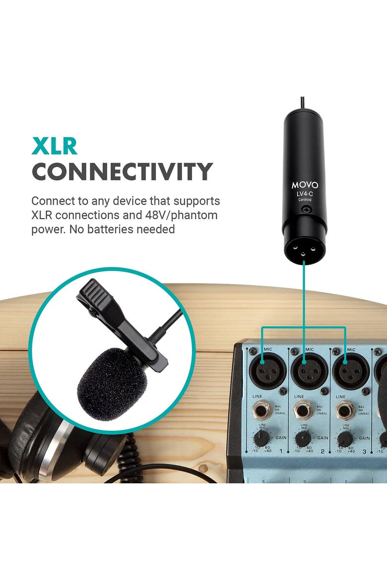 BY-M4C Cardioid XLR Lavalier Microphone with Phantom Power, Alternate, color, Black