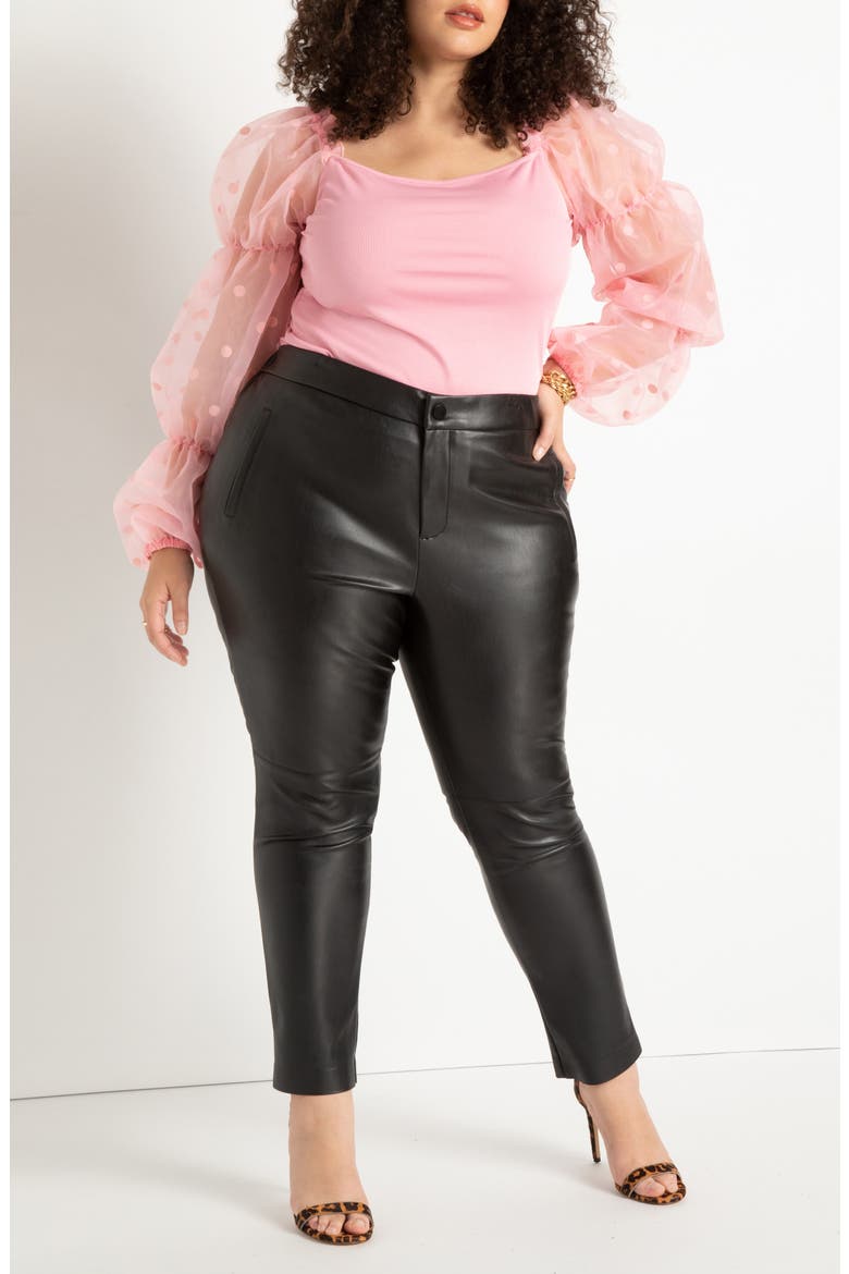 Flocked Organza Sleeve Top, Alternate, color, SEA PINK