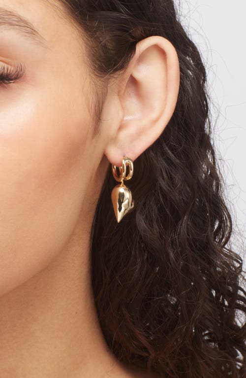 Jenny Bird Heart Huggie Hoop Earrings