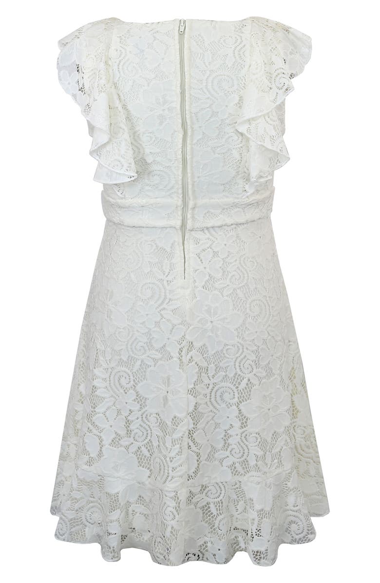 Zunie Kids' Stretch Lace Dress, Alternate, color, Ivory