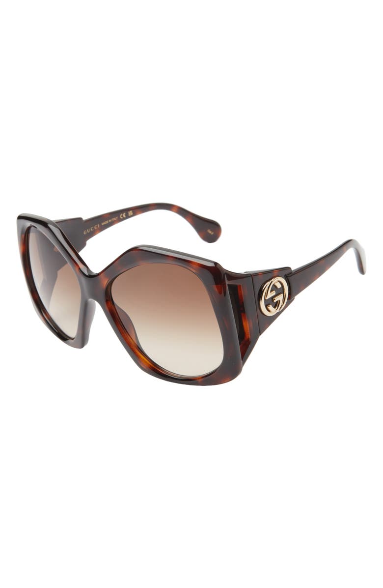 Gucci 62mm Gradient Geometric Sunglasses, Alternate, color, 