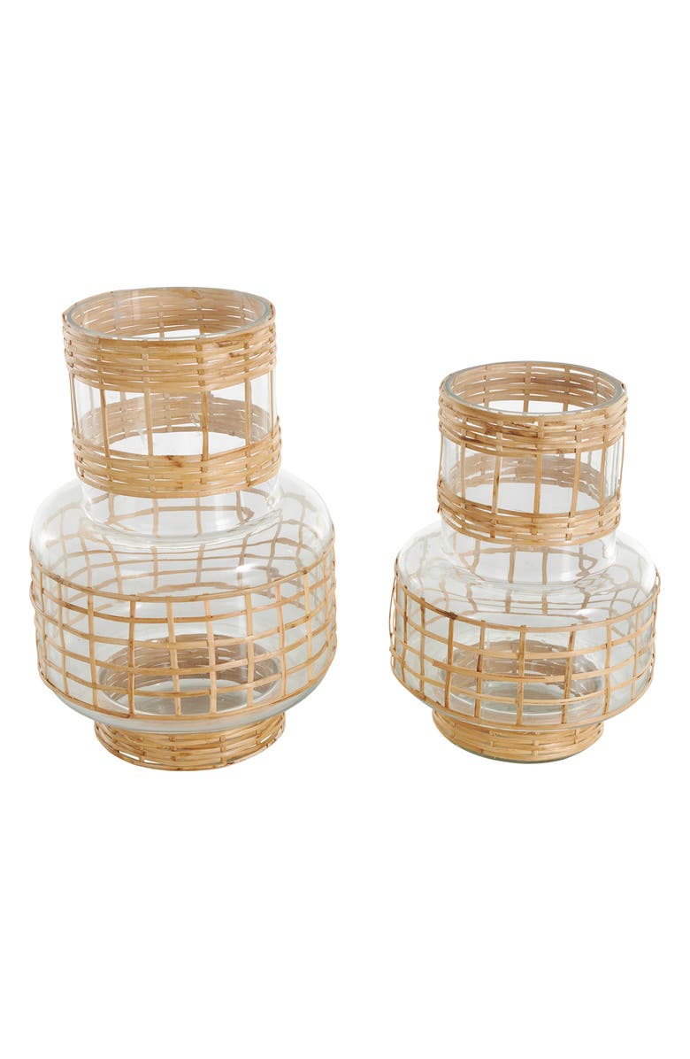 GINGER BIRCH STUDIO Set Of 2 Glass Vases, Alternate, color, Clear