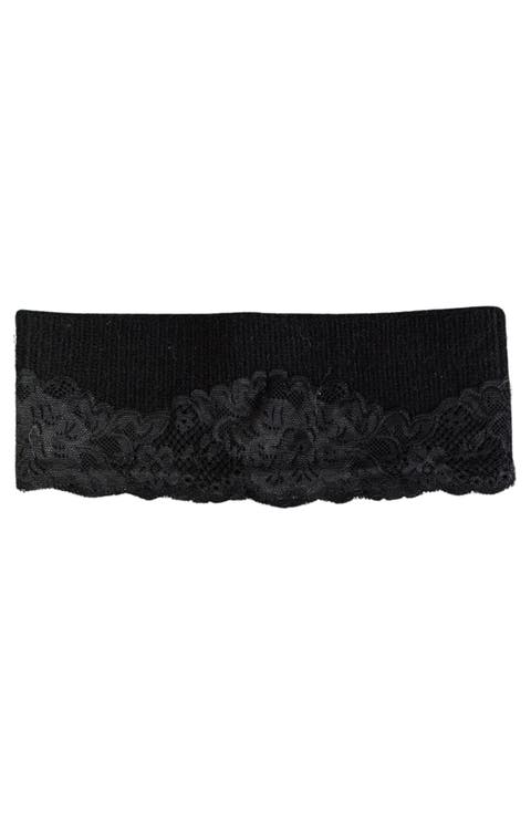 Lace Appliquéd Knit Headband