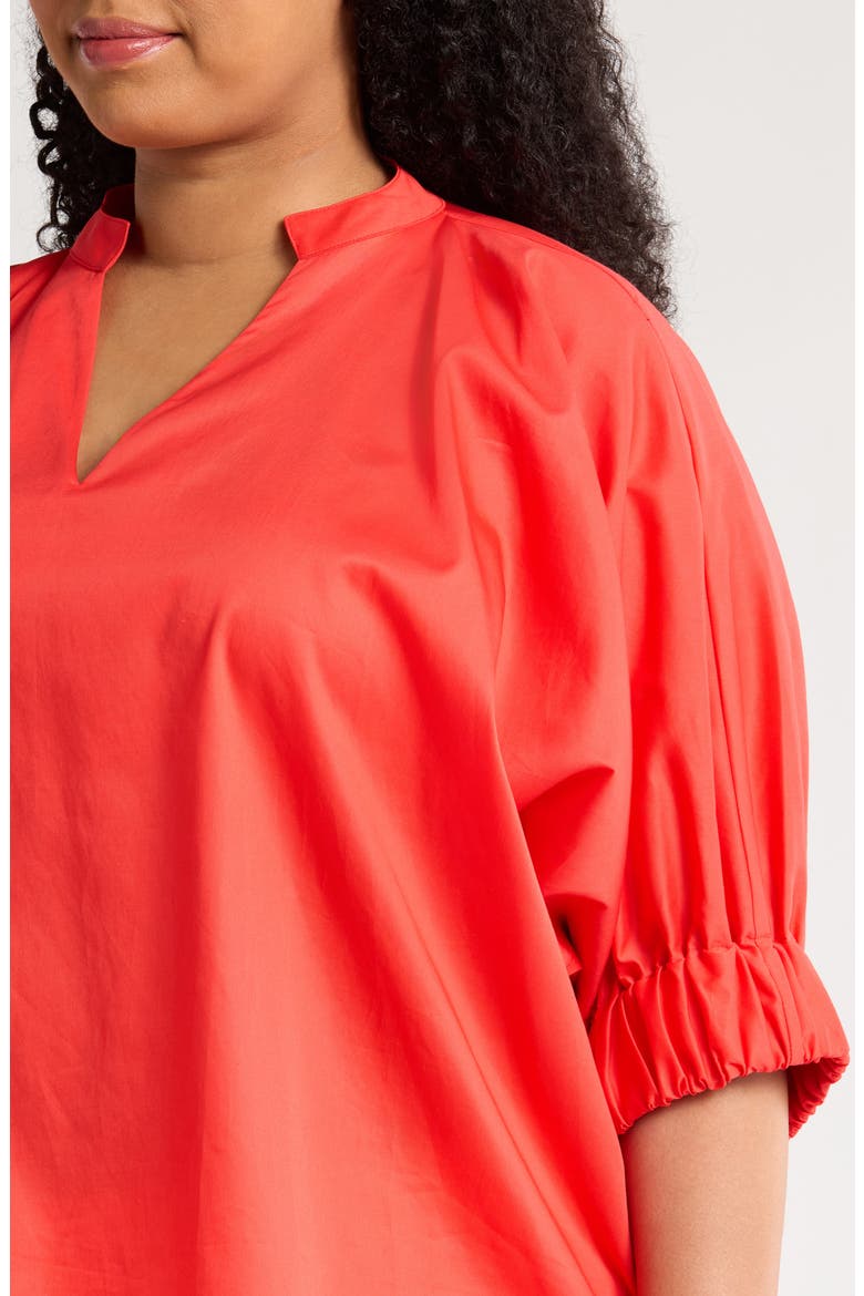 Medina Elbow Sleeve Cotton Top, Alternate, color, POPPY RED