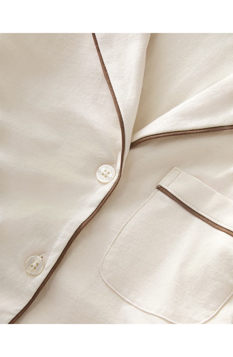 Petite Plume Featherweight Pima Cotton Short Pajamas, Alternate, color, White