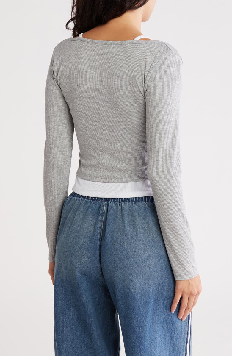 Madden Girl Twofer Long Sleeve T-Shirt, Alternate, color, 