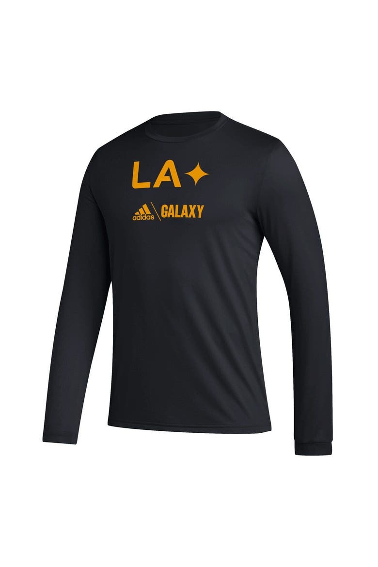 Men's adidas Black LA Galaxy Icon AEROREADY Long Sleeve T-Shirt, Alternate, color, Black