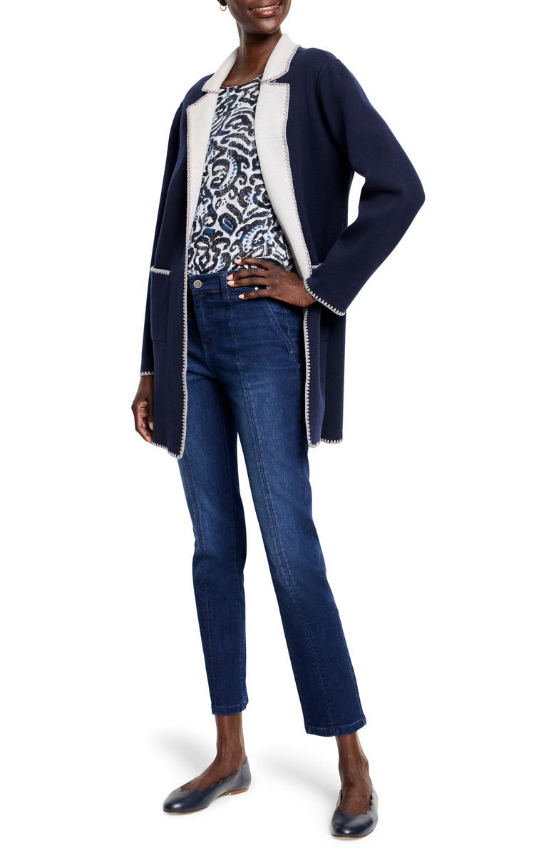 NIC+ZOE Cool Night Reversible Knit Blazer, Alternate, color, Dark Indigo