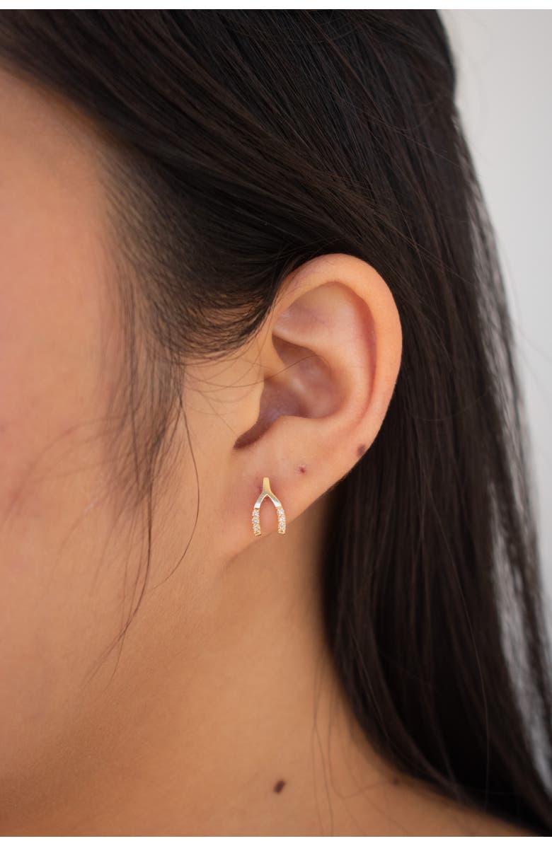 Set & Stones Florence 14k Gold Diamond Studs, Alternate, color, Yellow Gold