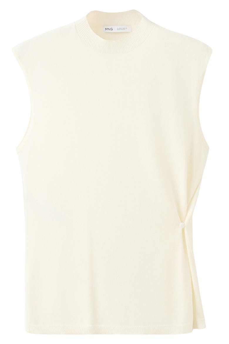 Side Gather Mock Neck Sweater Vest, Alternate, color, ECRU