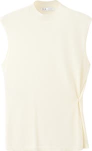 MANGO Side Gather Mock Neck Sweater Vest