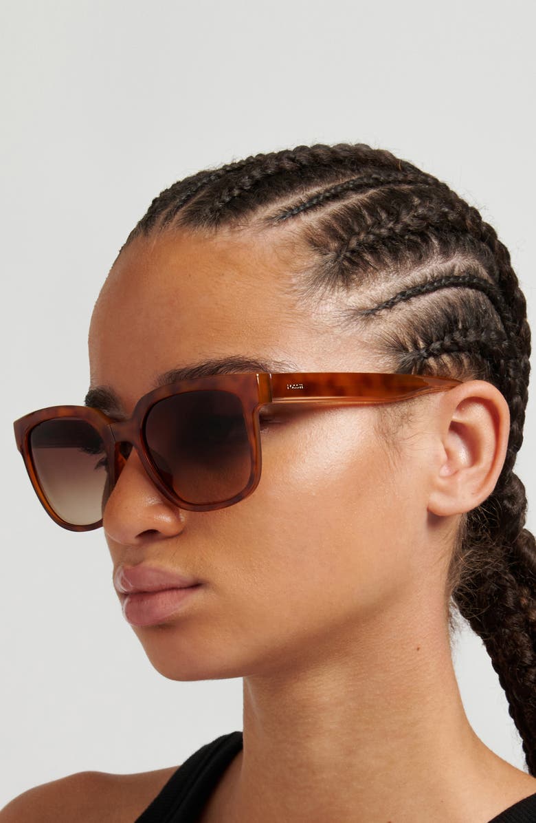 Fossil 54mm Gradient Square Sunglasses, Alternate, color, Light Havana/ Brown Sf