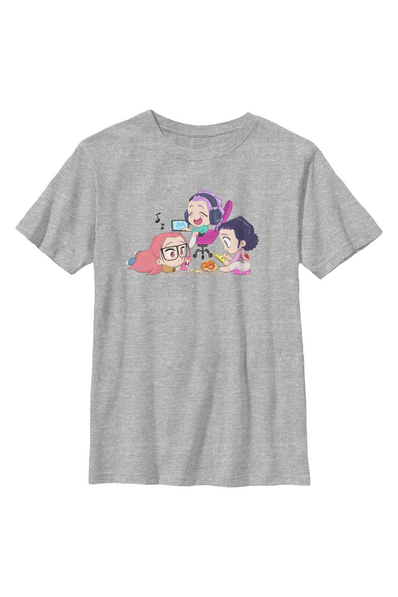 Boy's KPop Demon Hunters Chibi Girls Playing  Graphic T-Shirt, Main, color, Sport Grey