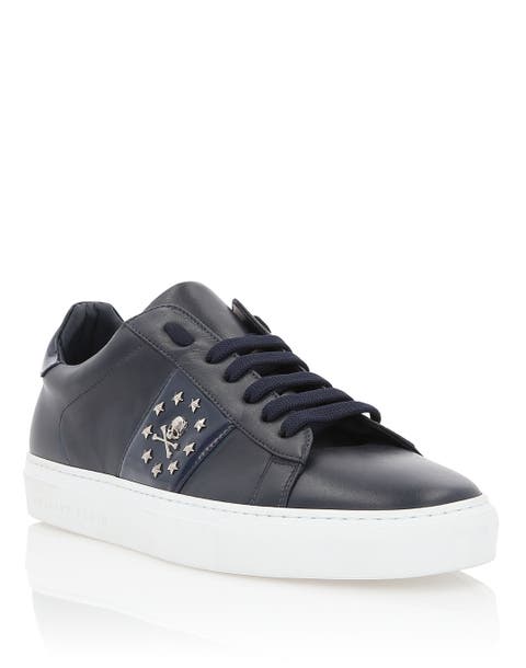 Low-top Sneakers Studded Patent Detail Nappa Leather Low-top Sneakers Men