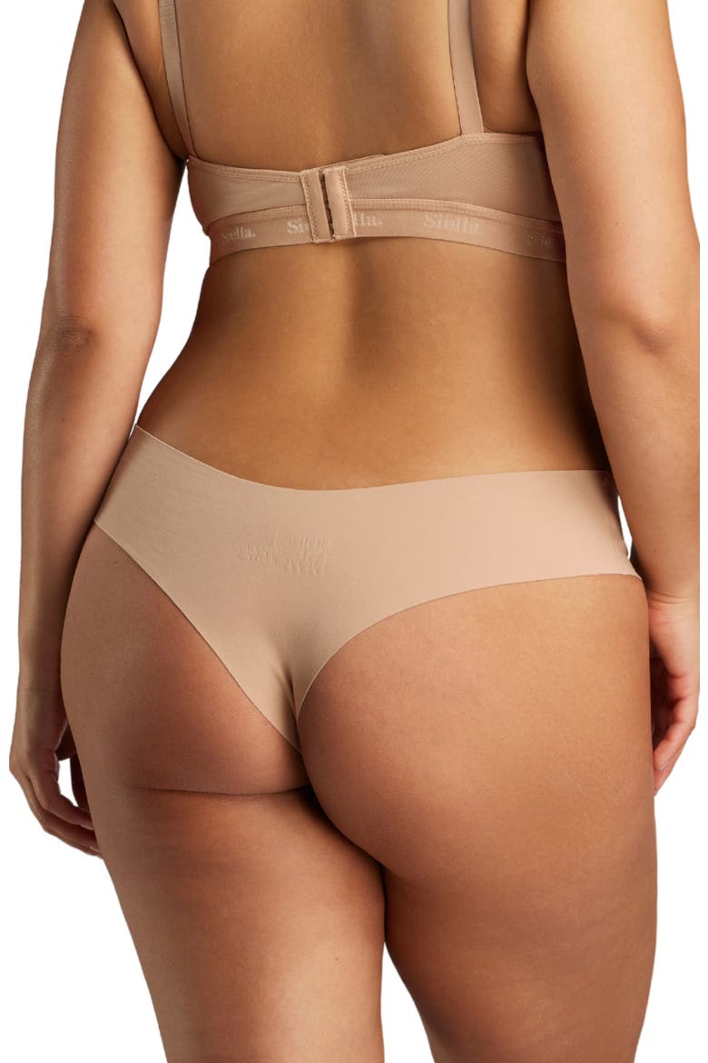 Organic Cotton No-Show Thong, Alternate, color, Beach Beige
