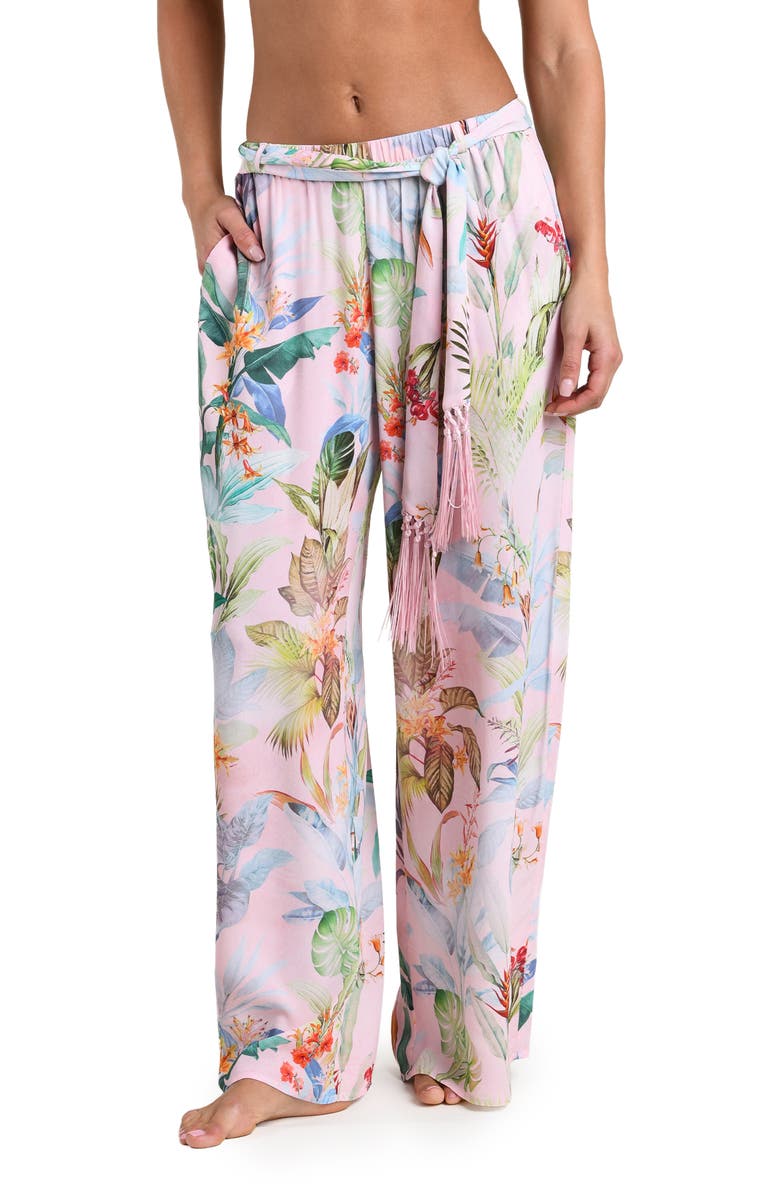 L'AGENCE Colorful Palms Cover-Up Pants, Main, color, Pink Multi