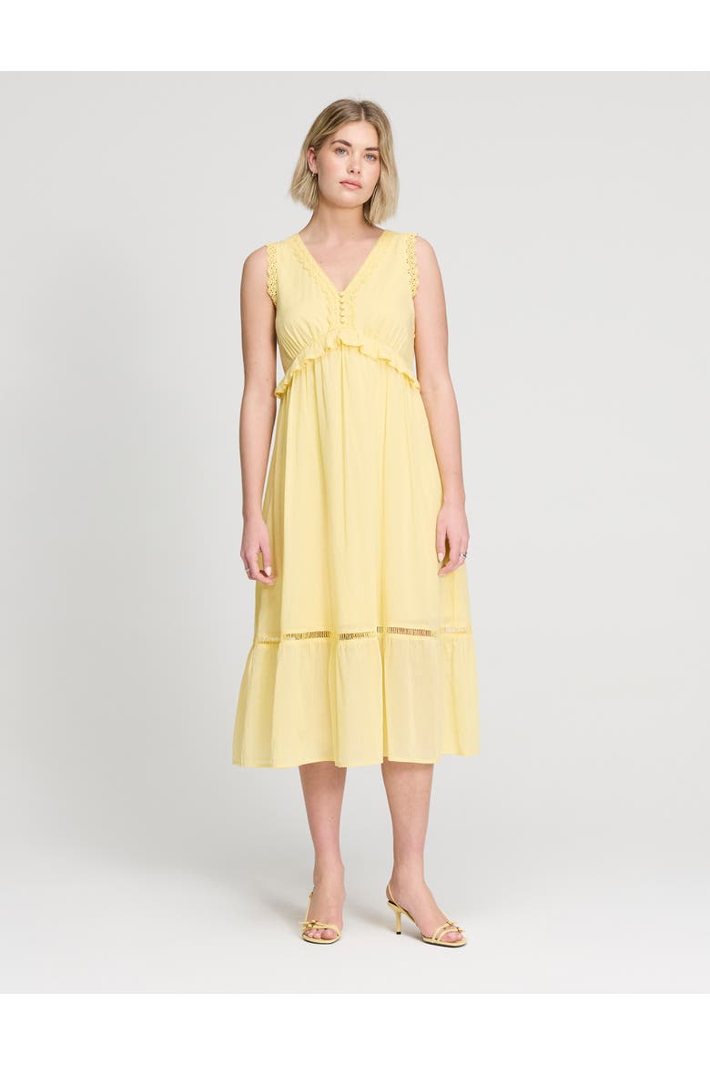 Petite Myriam Sleeveless Midi Dress, Main, color, Yellow