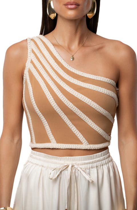 Braided One-Shoulder Crop Top