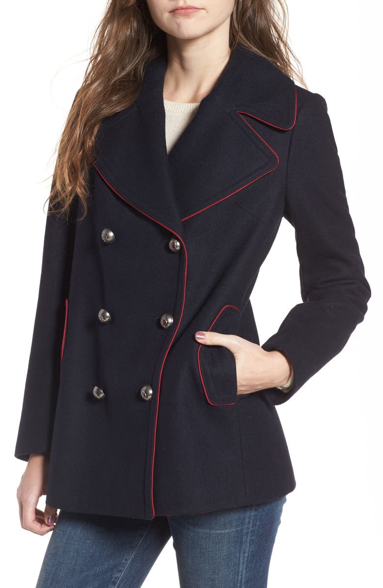 Lucky Brand Double Breasted Coat, Main, color, 