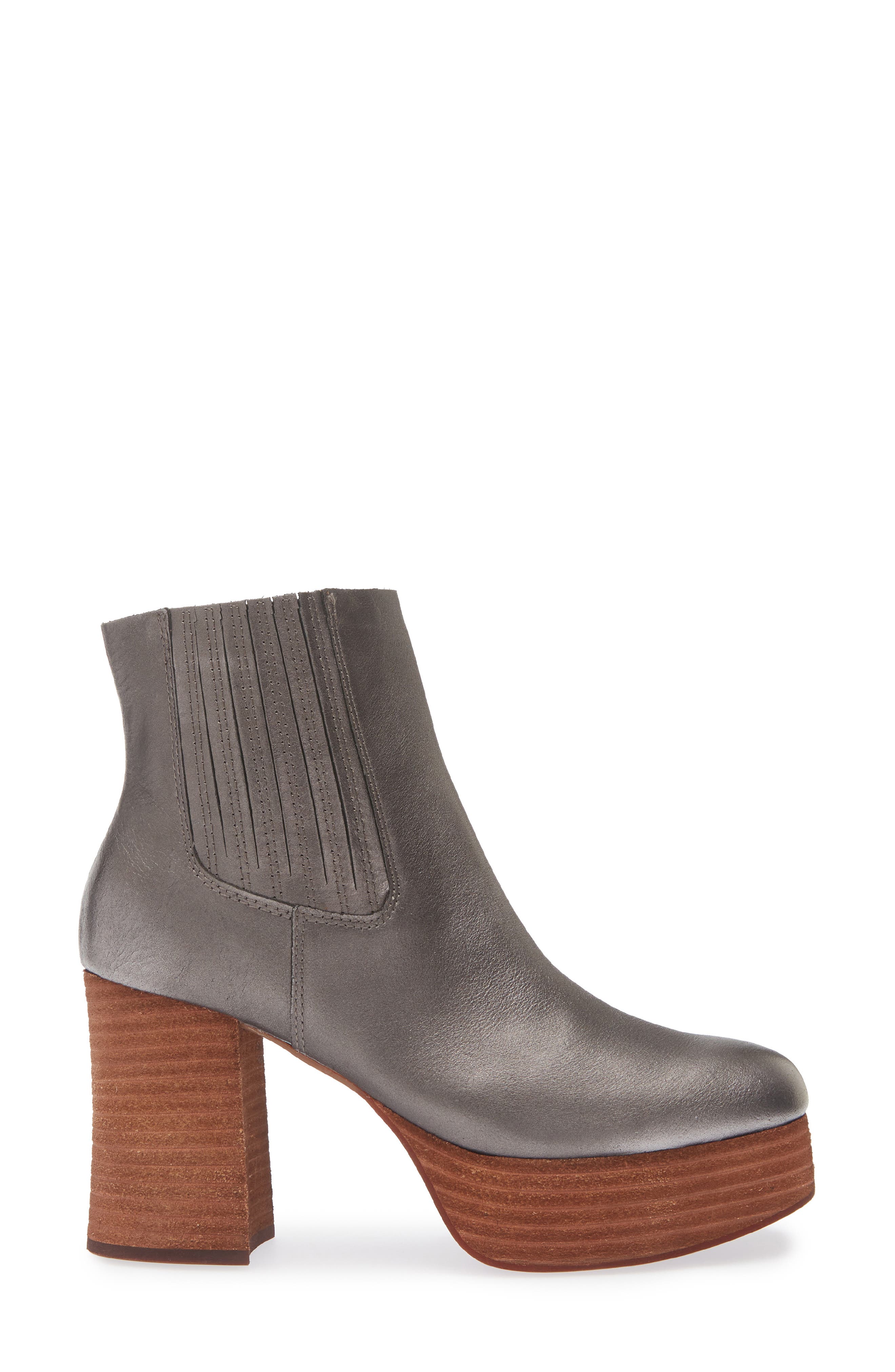 Kork-Ease<sup>®</sup> Platform Bootie, Alternate, color, Silver Leather